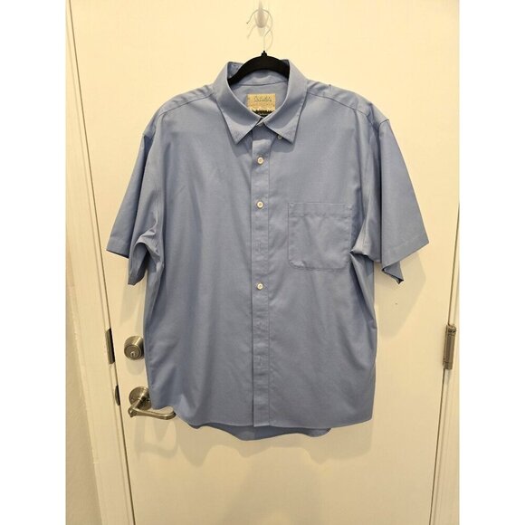 Cabela's Outfitter Men's Blue Short Sleeve Button Up Shirt Size Large - Picture 1 of 5